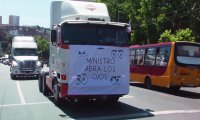 Impresionante manifestación de camioneros contra la delincuencia con más de medio centenar de rodados que invadieron calles de Valparaíso
