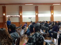 Puerto San Antonio analiza educación dual de Liceo Poeta Vicente Huidobro en reunión de consejo empresarial