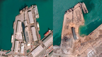 El sobrecogedor antes y después de la explosión en el puerto de Beirut