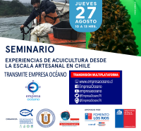 Mañana desde las 10.00 hrs transmitiremos el seminario “Experiencias de acuicultura desde la escala artesanal en Chile”