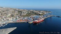 Postal de las tranquilas aguas de la poza de abrigo del puerto de Valparaíso