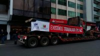 Histórico inicio de la caravana "camioneros indignados por la delincuencia y el terrorismo" en la Plaza de Armas de Temuco que llegará el jueves a Santiago.