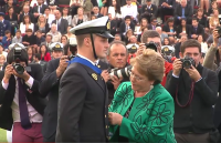 La presidenta de la República Michelle Bachelet encabezó la ceremonia de graduación de la Escuela Naval Arturo Prat.