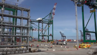 A toda marcha avanzan los trabajos de ampliación de Puerto Central en San Antonio y desde marzó operará con sus 4 grúas Gantry Súper Post Panamax.