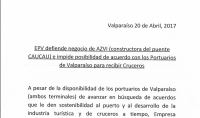 Trabajadores portuarios solicitan que la Empresa Portuaria Valparaíso sea intervenida por autoridades superiores por la suma de errores y oscuros manejos que se han cometido reiteradamente que han deribado en graves conflictos como el de los cruceros.