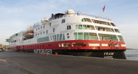 El histórico crucero Fram, uno de los buques más modernos de la flota Hurtigruten, recaló en el puerto de Arica