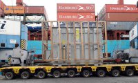 ATI descarga en Tándem transformador de 108 toneladas