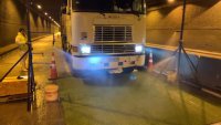 Puerto San Antonio instala poste sanitizador obligatorio para camiones que ingresan a sus terminales.