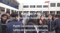 Puerto San Antonio expuso en directo sobre carrera de Operaciones Portuarias en Plenario de Liceo Poeta Vicente Huidobro de Cartagena