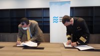 Puerto San Antonio y la Armada, firman un convenio de transferencia tecnológica que permitirá utilizar simuladores para mejorar las maniobras portuarias