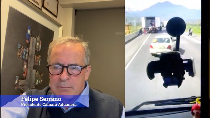 El presidente de la Cámara Aduanera, Felipe Serrano, fustigó a las autoridades ante congestión y ola de asaltos a camiones en Los Andes.