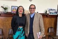 Alcaldesa Constanza Lizana y presidente de Puerto San Antonio Eduardo Abedrapo concretan primera reunión para fortalecer lazos y continuar trabajo conjunto
