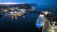 Ñustas y bailarines del carnaval dieron la bienvenida a más de 3 mil cruceristas al Puerto de Arica