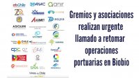 28 organizaciones del sector productivo, formularon un urgente llamado a retomar el normal funcionamiento de la operación portuaria del Biobío.