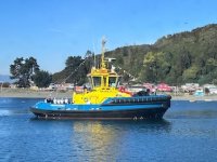 Destacan la pronta entrada en operaciones en Puerto Chacabuco del primer remolcador 100% eléctrico de Latinoamérica