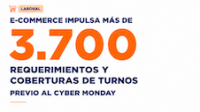 Empresas refuerzan equipos antes del Cyber Monday: más de 3.700 requerimientos y coberturas de turnos en retail y e-commerce Empresas refuerzan equipos antes del Cyber Monday: más de 3.700 requerimientos y coberturas de turnos en retail y e-commerce